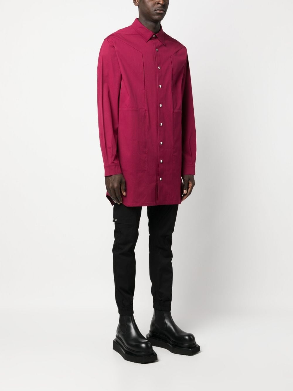 long-sleeve buttoned shirt jacket - 3