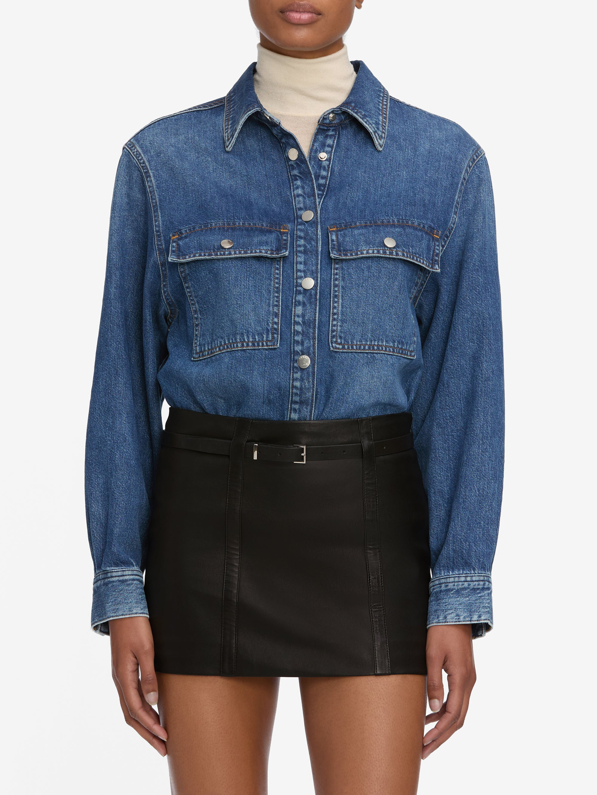 The Long Sleeve Hi-Low Shirt in Wander - 3