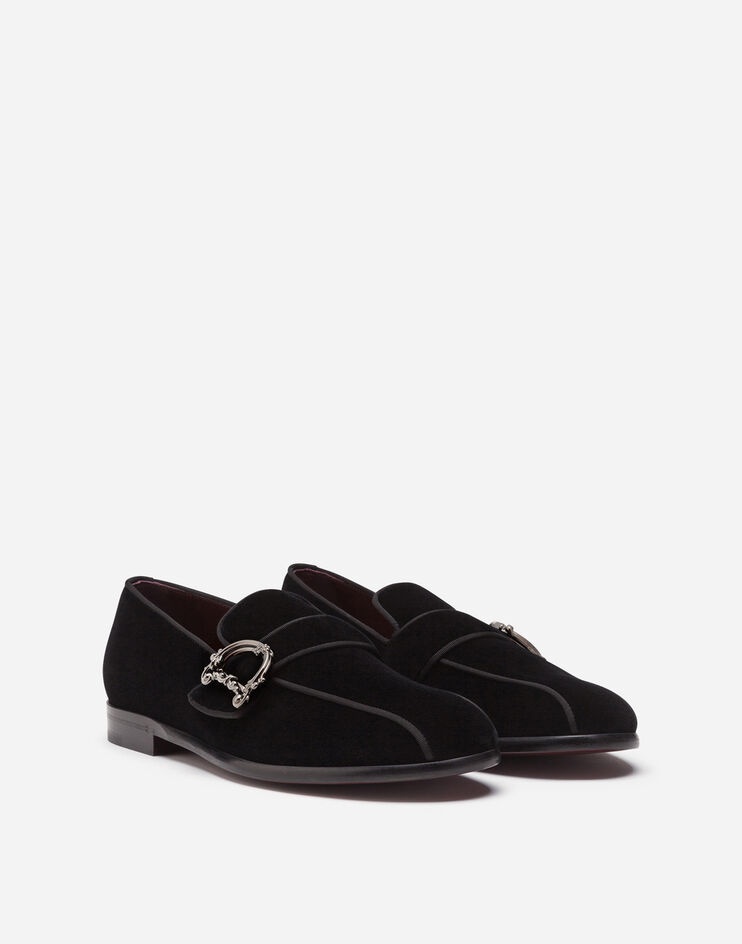 Velvet loafers with DG logo - 2