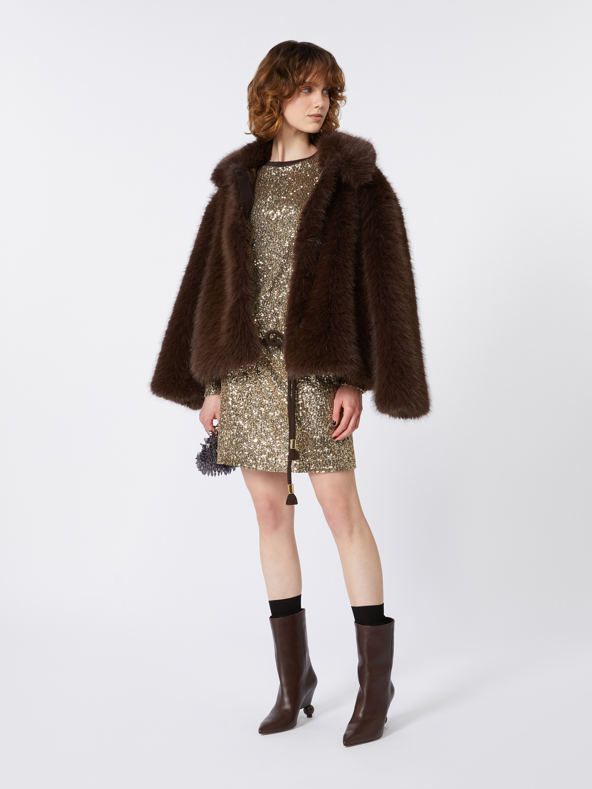 CACHI1234 Short tulle dress with sequins - 2