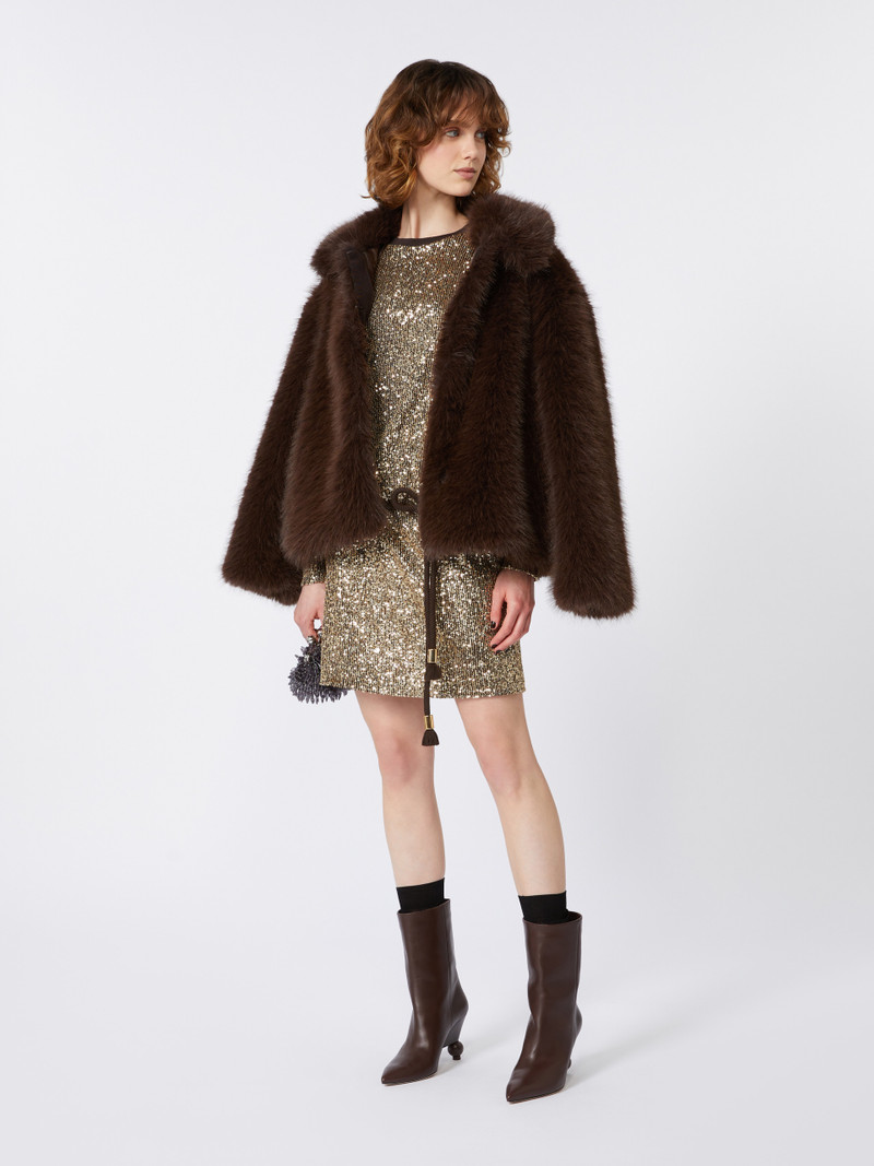 WEEKEND Max Mara CACHI1234 Short tulle dress with sequins outlook