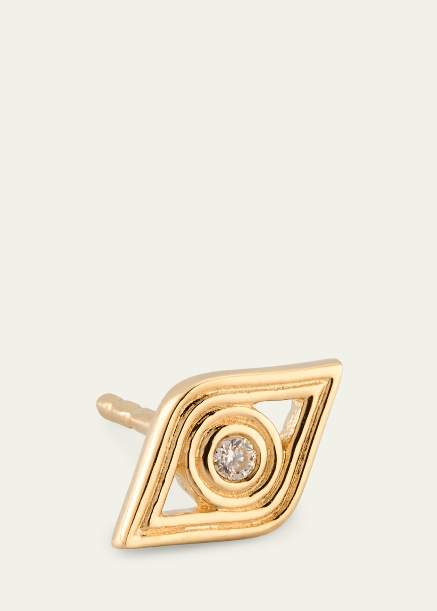 Fluted Evil Eye Stud Earring, Single - 3