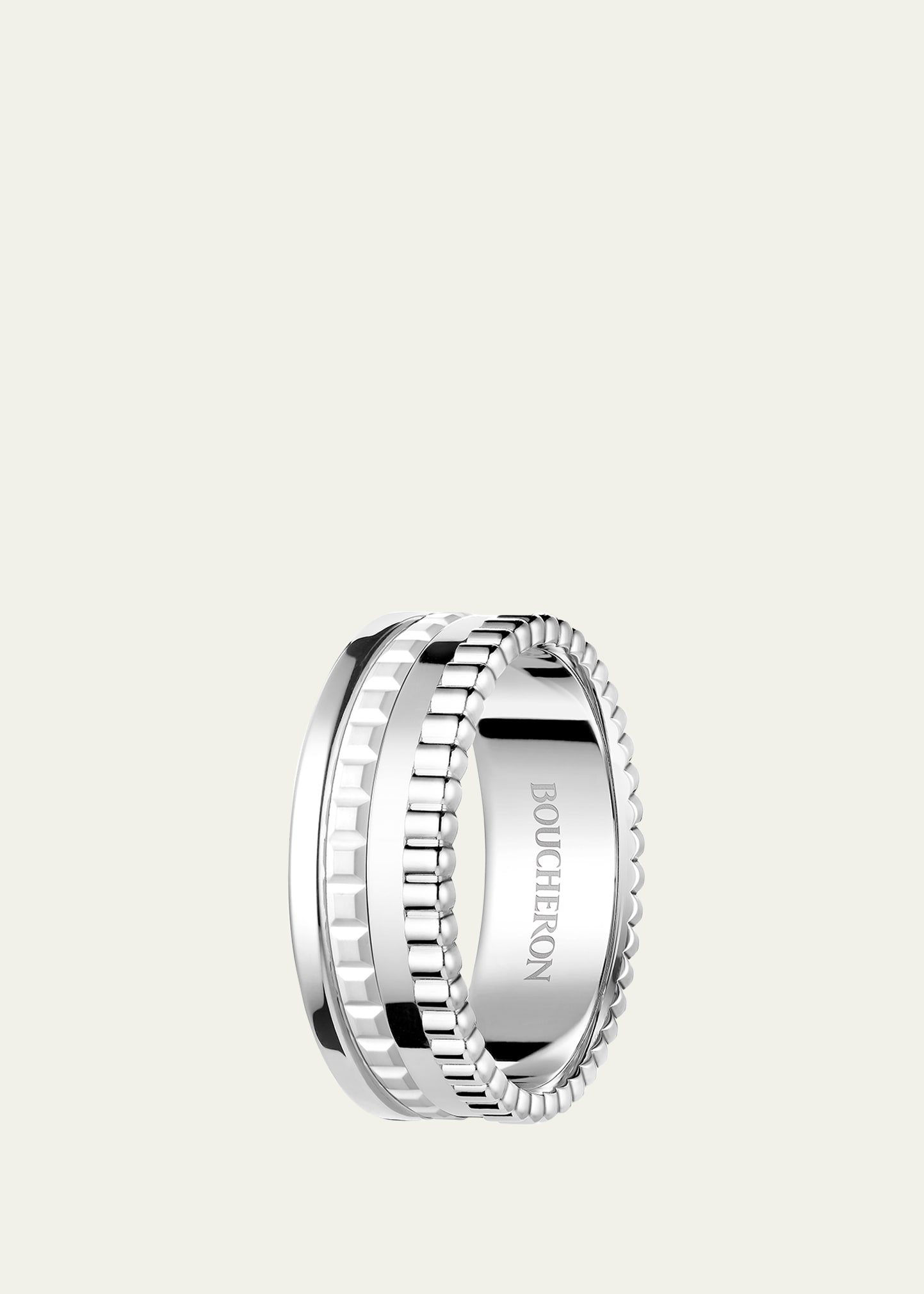 18K White Gold Quatre Double White Edition Small Ring - 2
