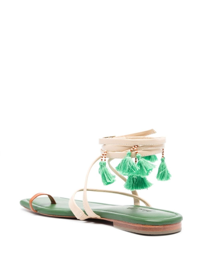 Conversando Con El Viento leather flat sandals 3