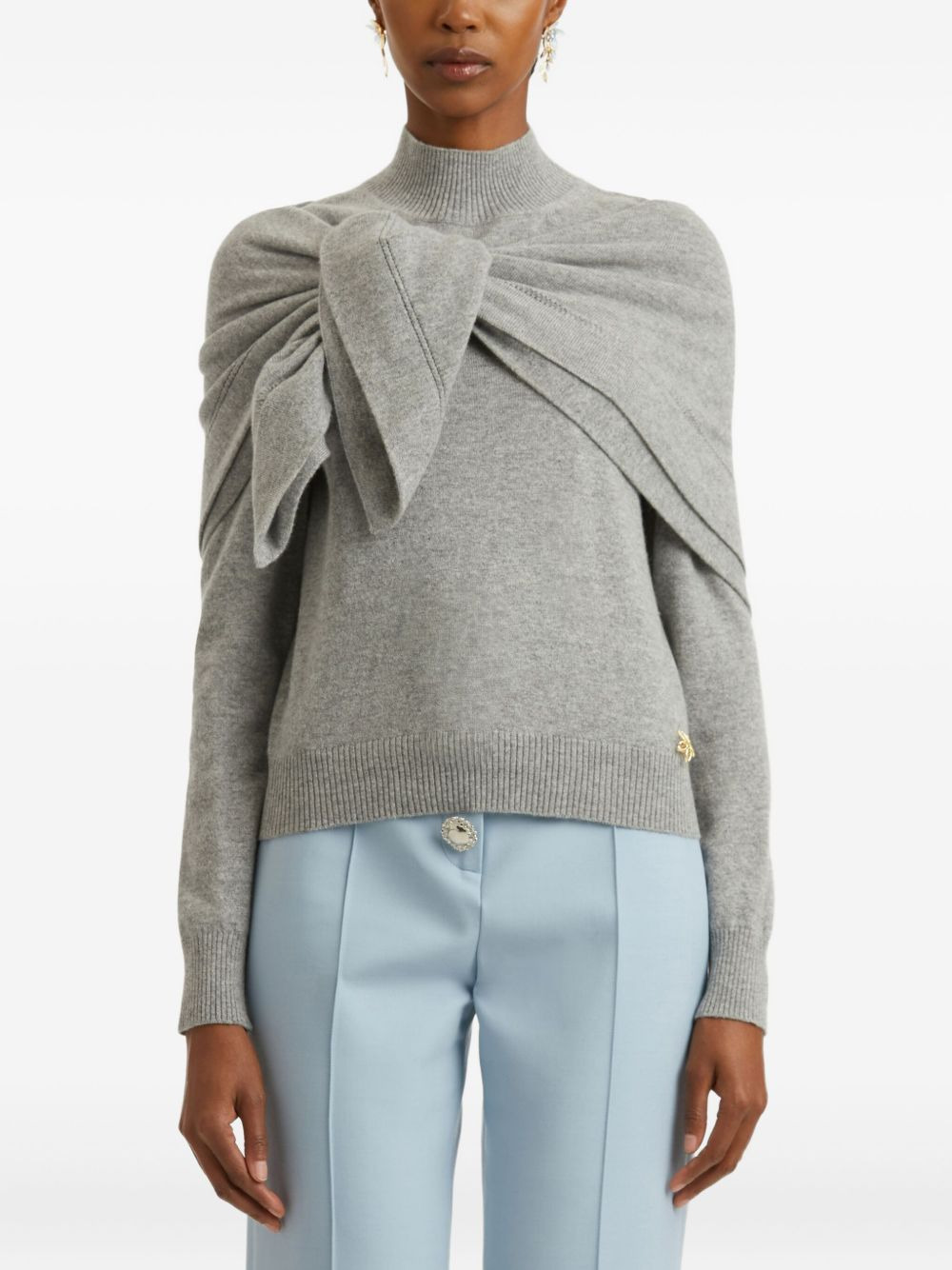 knot-detail mock-neck sweater - 4