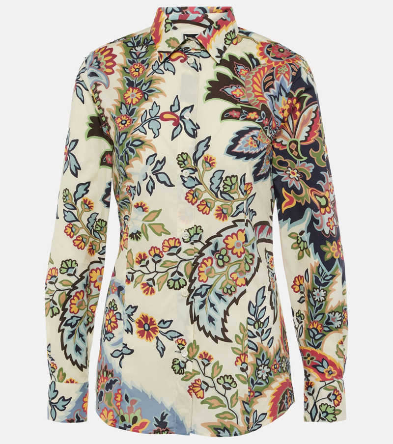 Floral cotton-blend shirt 1
