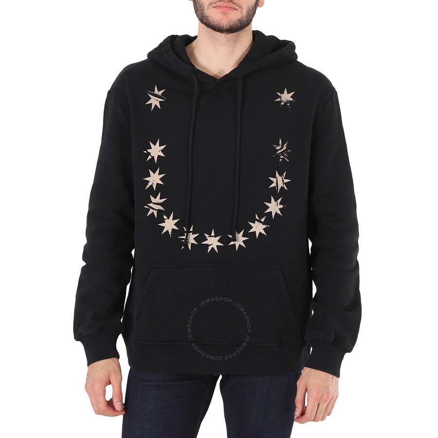 424 Men's Star Print Hoodie In Black - 3