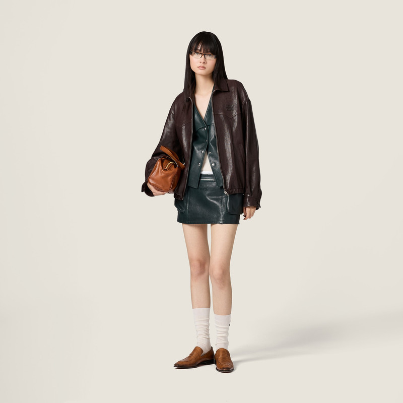 Miu Miu Leather blouson jacket outlook