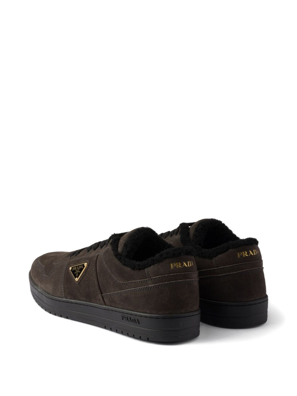 triangle-logo suede sneakers - 3