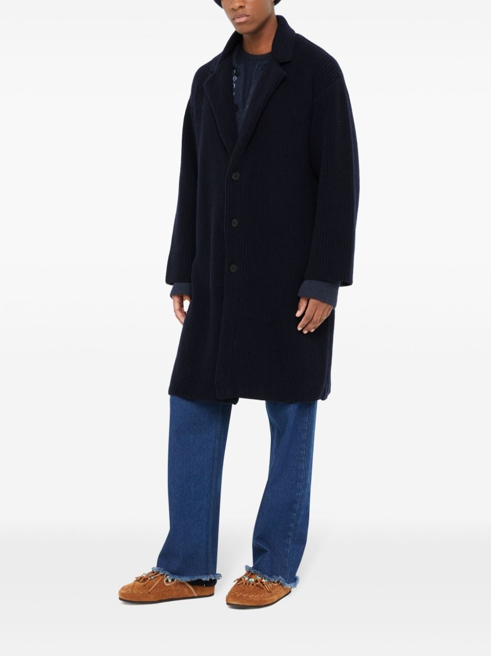 buttoned single breasted coat - 4