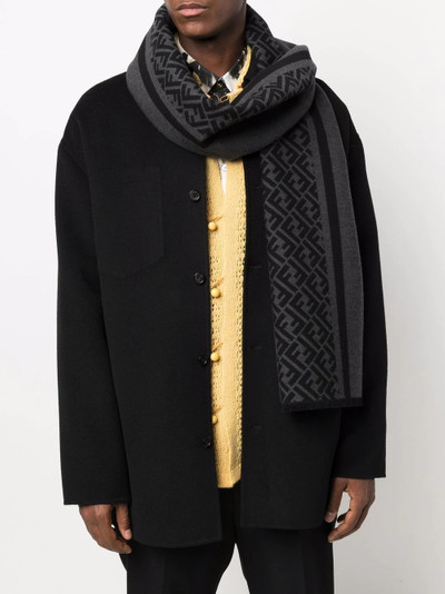 FENDI FF-motif knitted scarf outlook