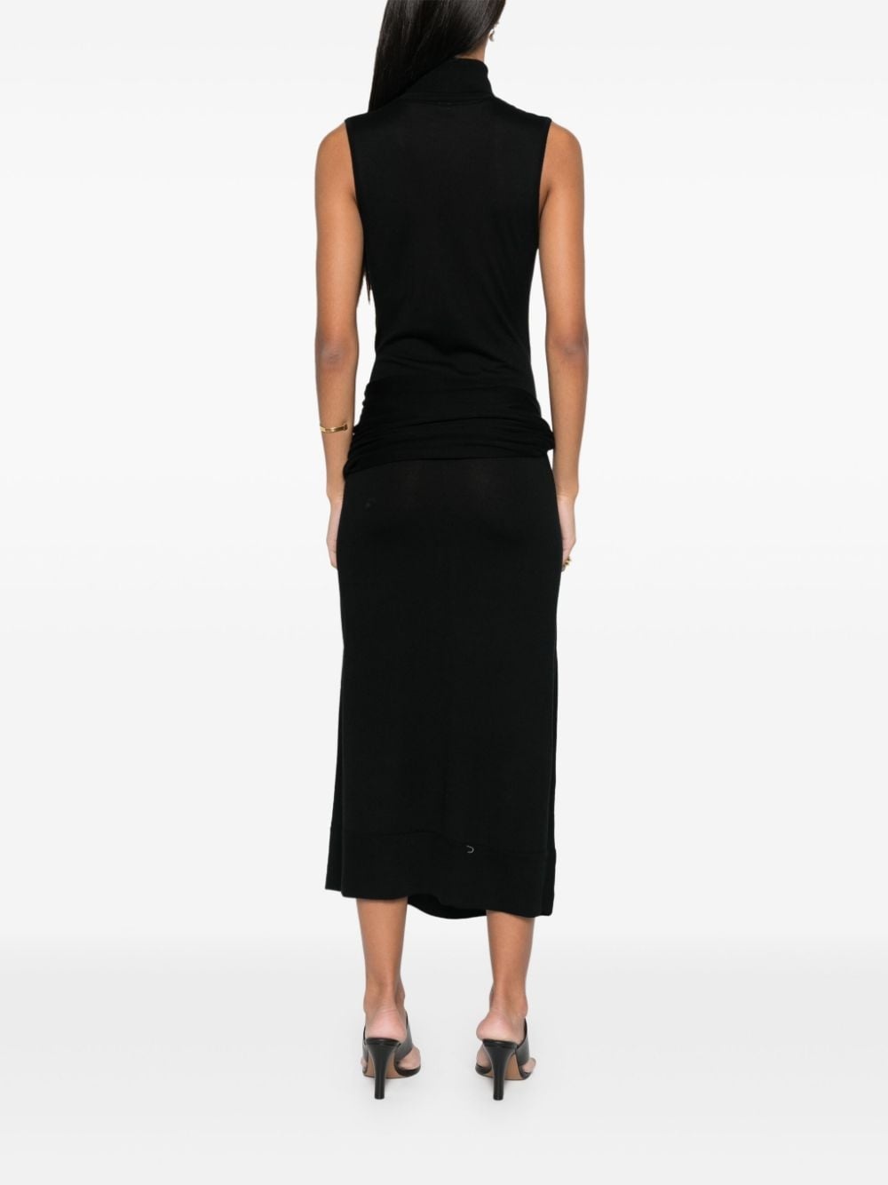 draped midi dress - 4