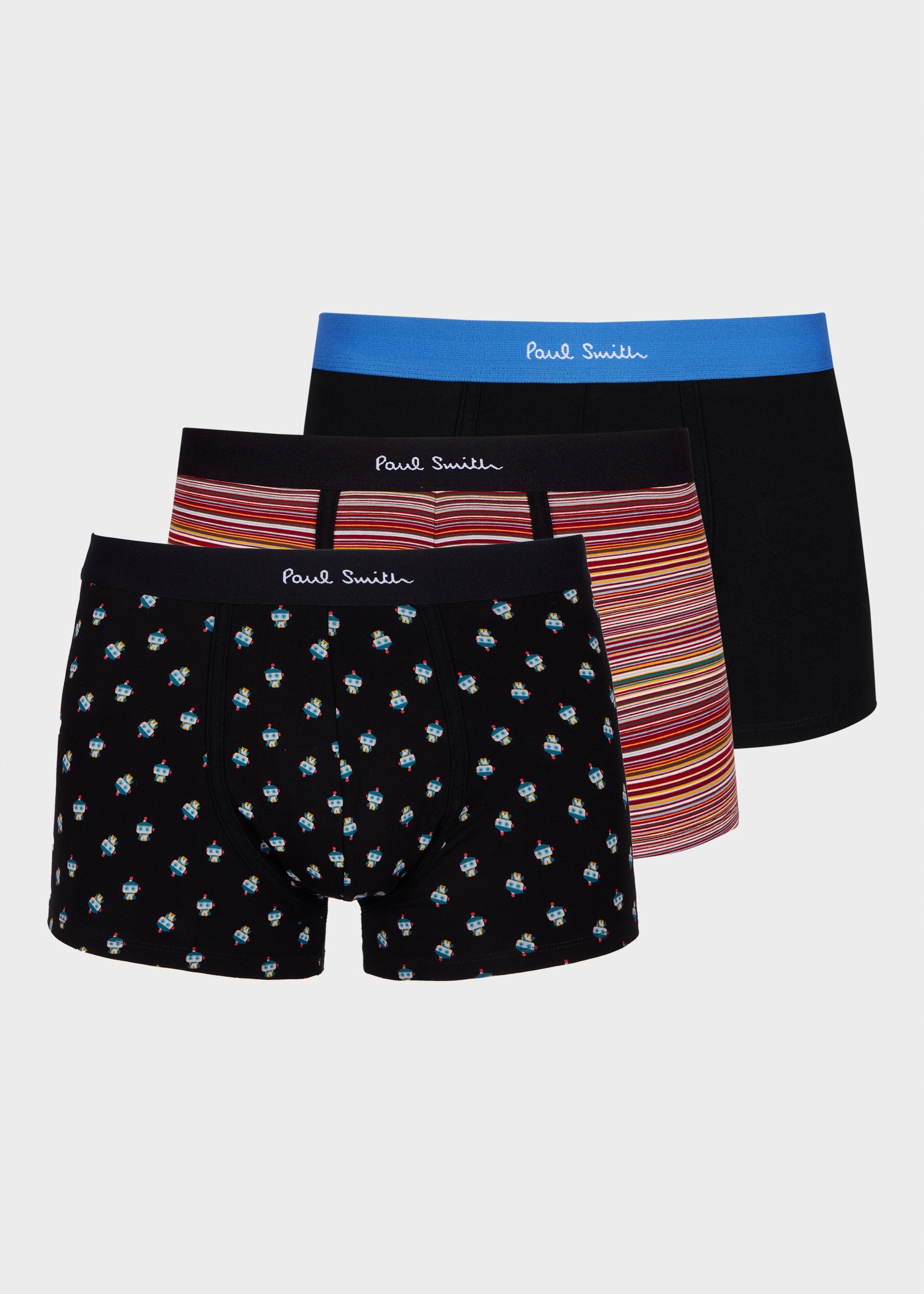 Mixed 'Signature Stripe' and Robot Boxer Briefs Three Pack - 1