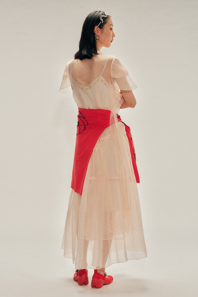 Simone Rocha Sheer Petal Bow Sash Top outlook