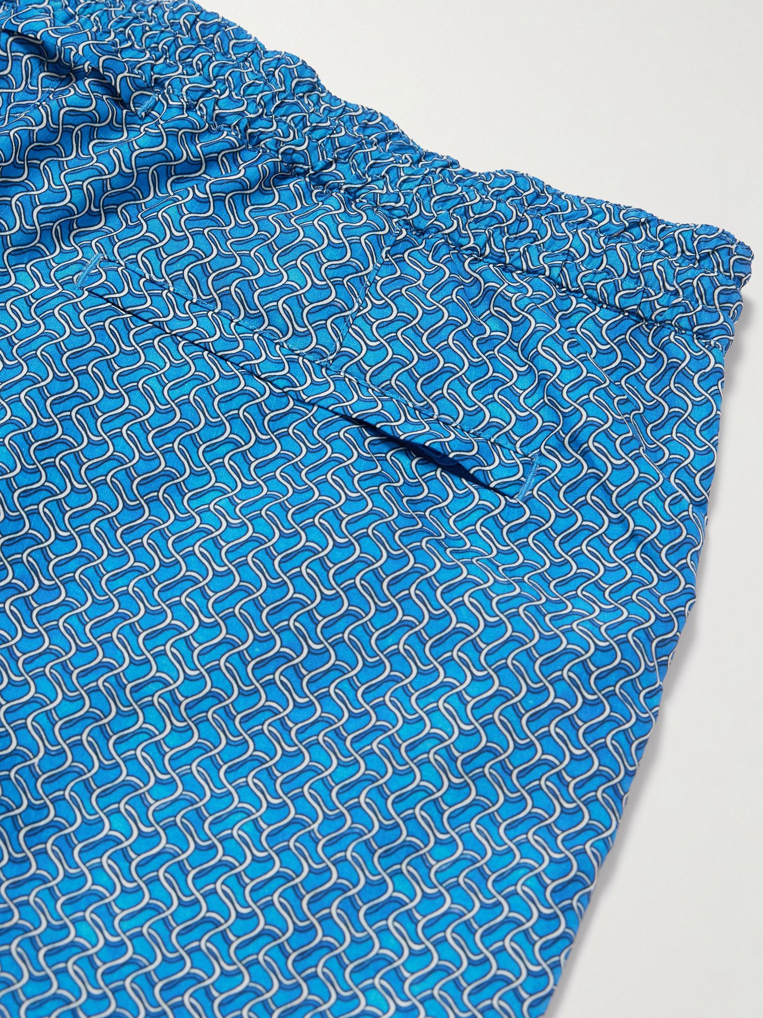 Standard Riptide Straight-Leg Mid-Length Printed Swim Shorts Blue - 2