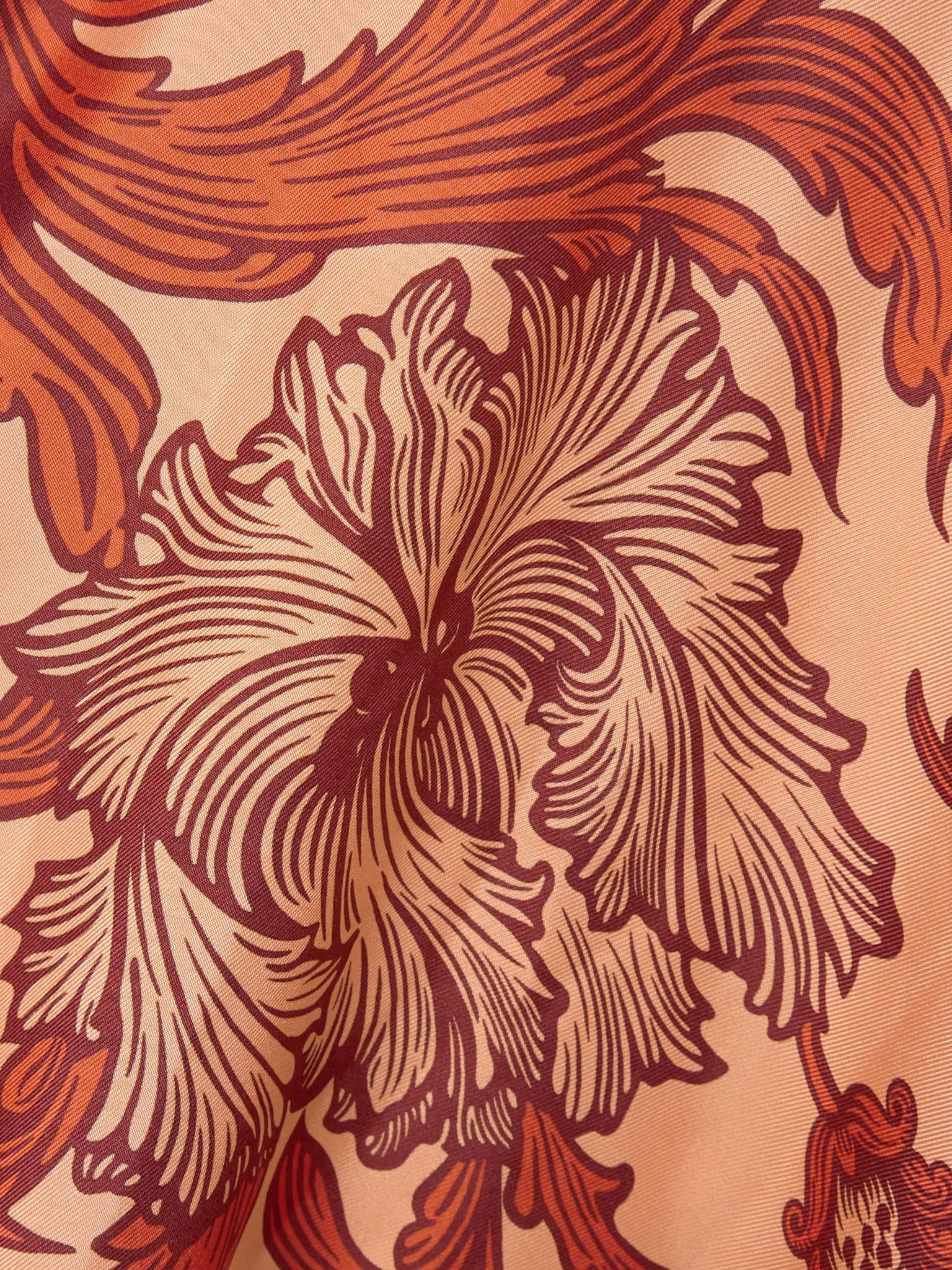 Magnifico printed silk-twill maxi dress Coral - 4