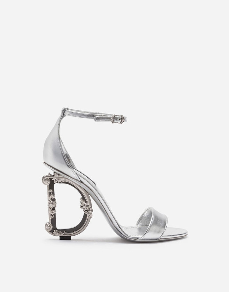 Nappa mordore sandals with baroque DG heel 1