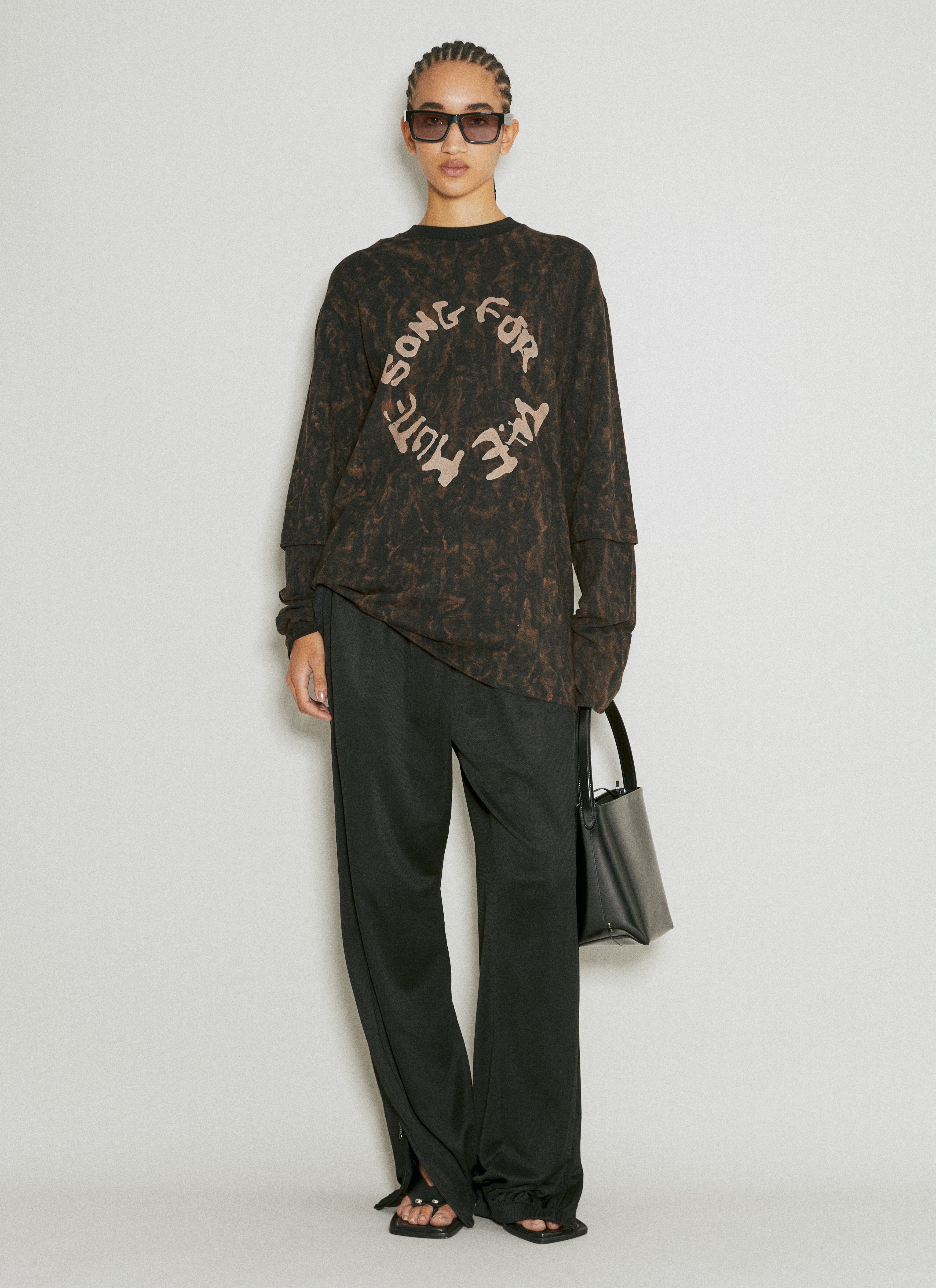 Distressed Logo Print Sweatshirt - 1