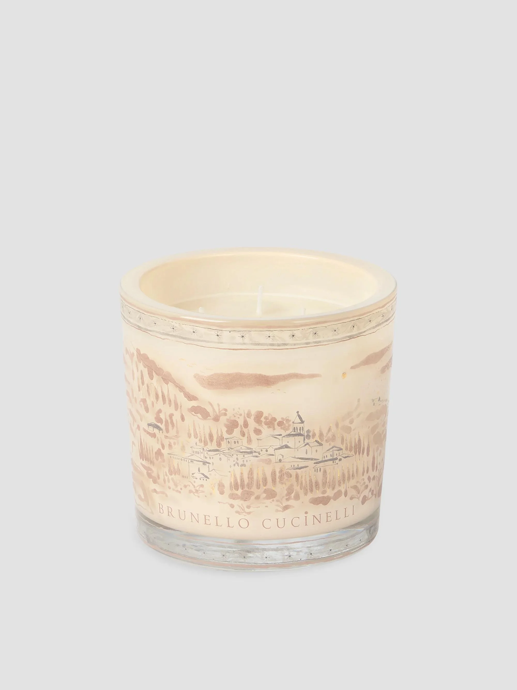 Candle in Large Glass Holder with Solomeo Design - Panama - 1