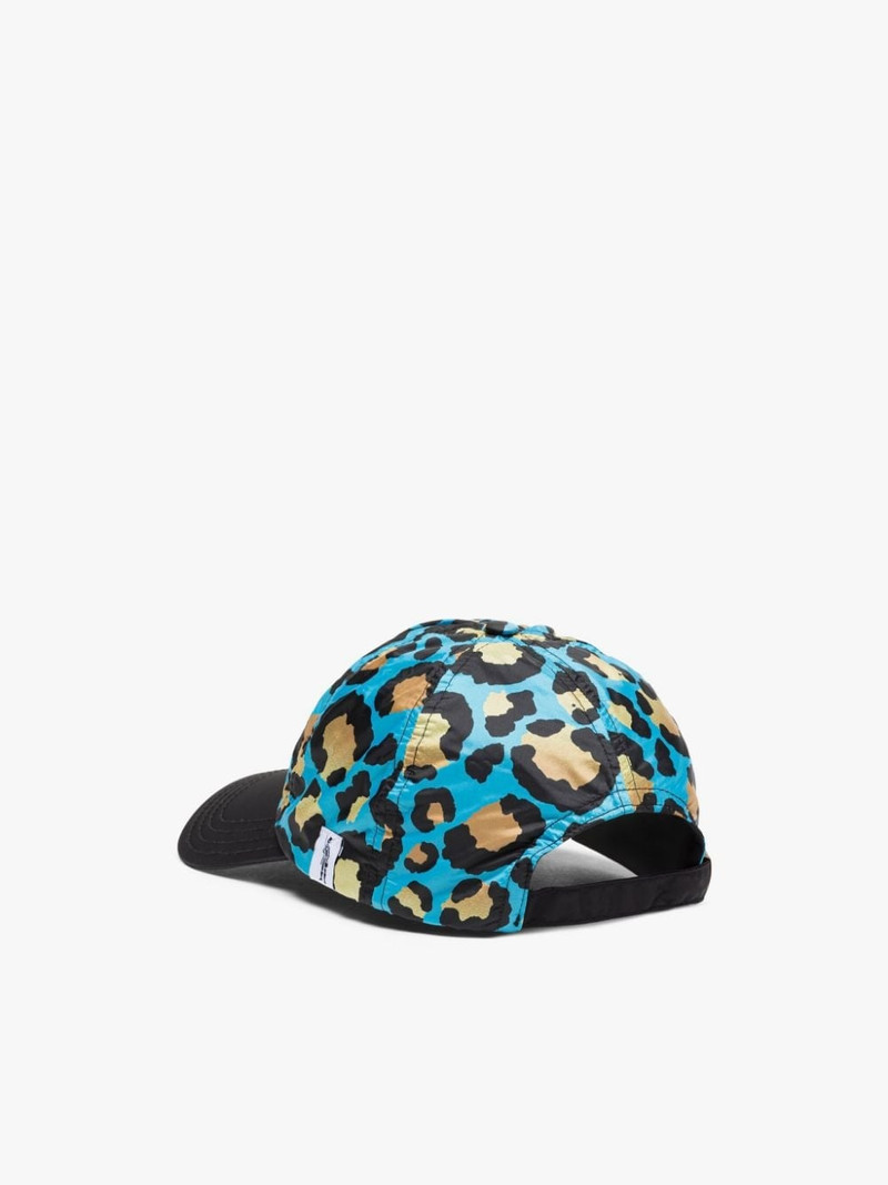 Mackintosh TIPPING BLUE LEOPARD NYLON BASEBALL CAP outlook