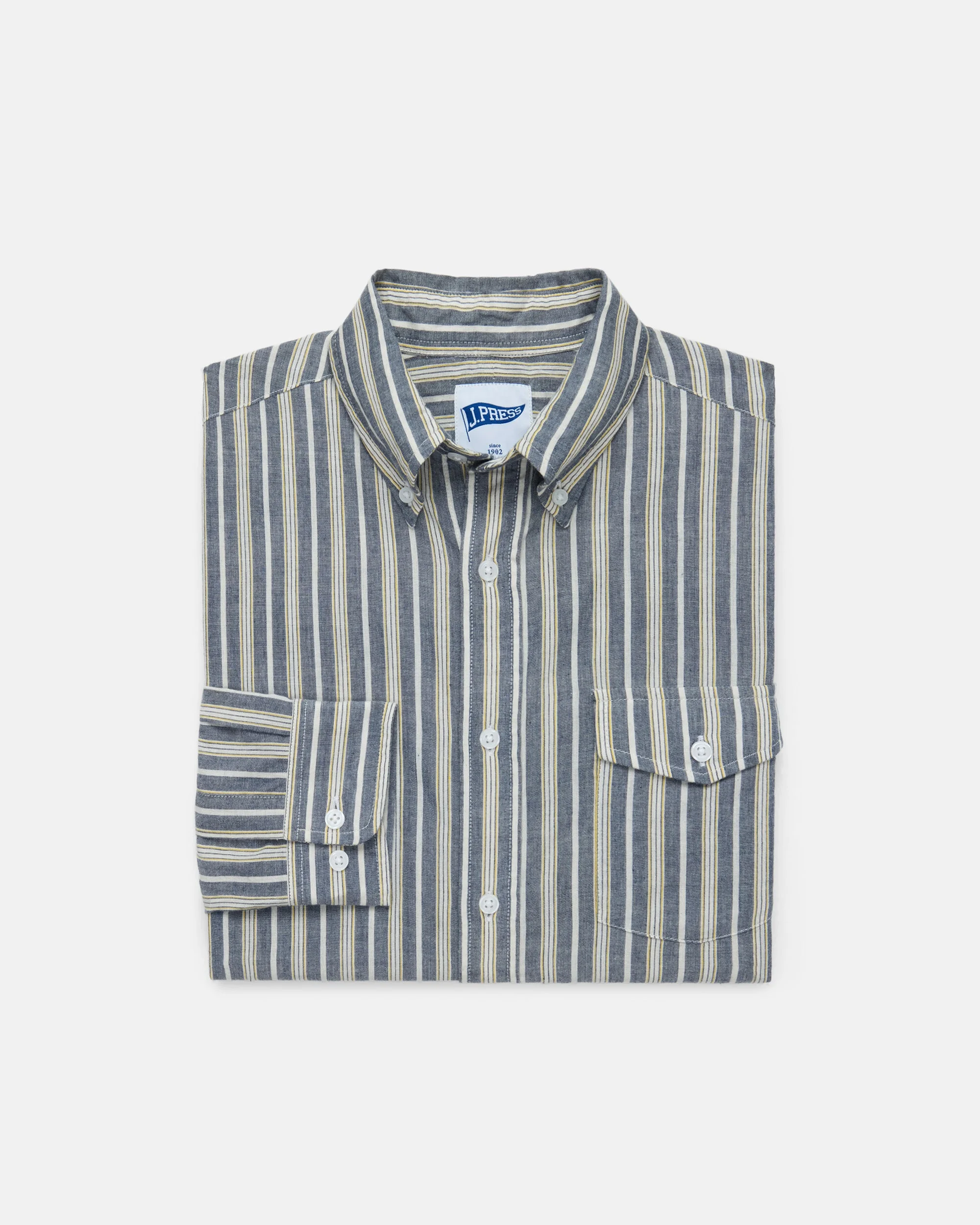 TRIM FIT ENZYME-WASHED CHAMBRAY SHIRT - 1