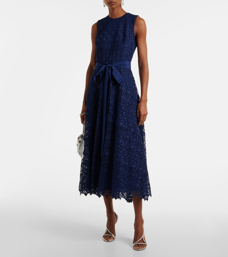 ELIE SAAB Bow-detail macramé midi dress outlook