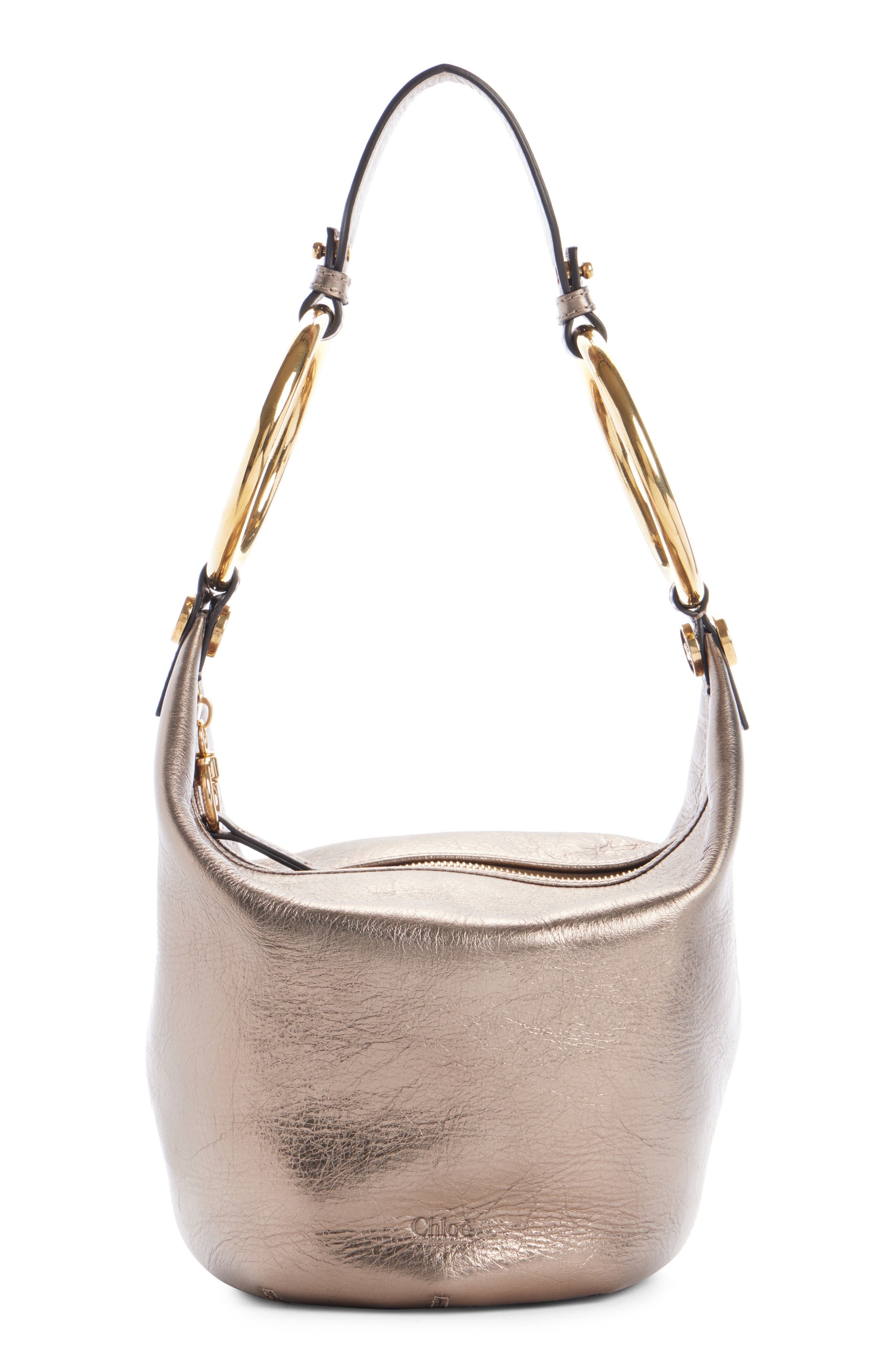 Chloé Bracelet Metallic Leather Shoulder Bag in 074 Shiny Grey at Nordstrom - 1