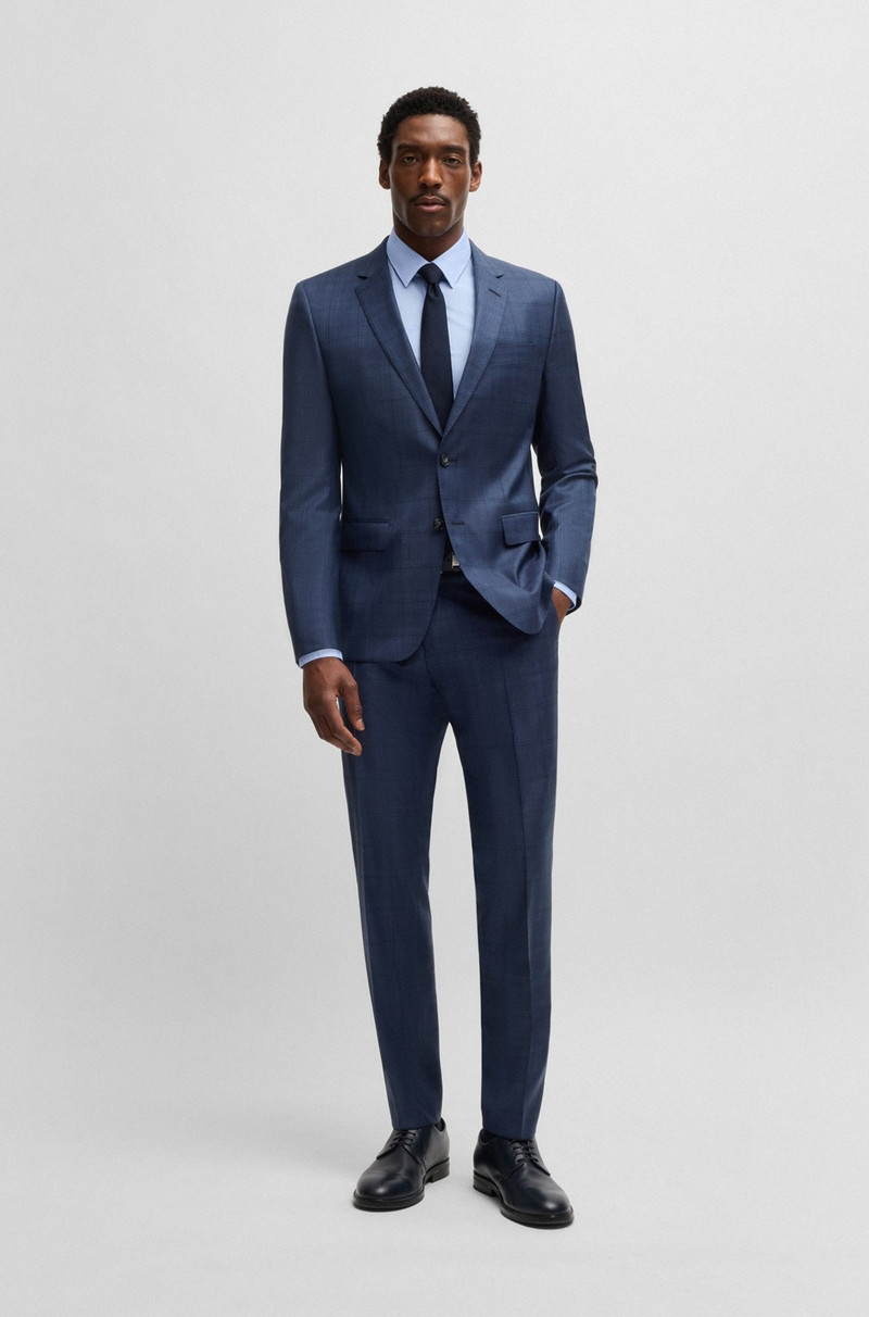 SLIM-FIT SUIT IN CHECKED WOOL AND SILK 1