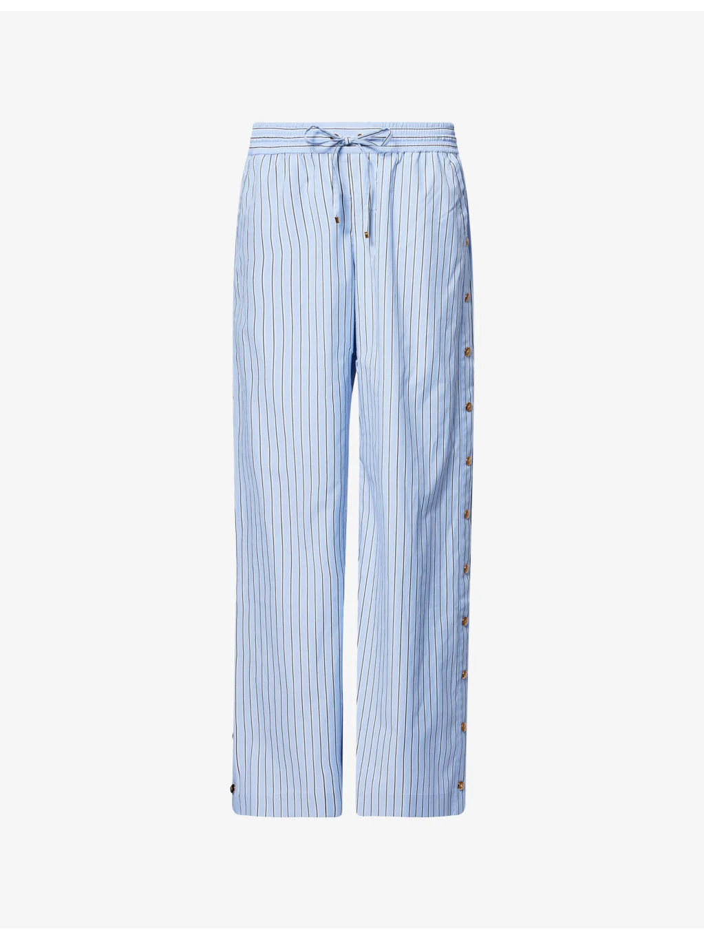 Stripe Snap-Button Woven Trousers - 1