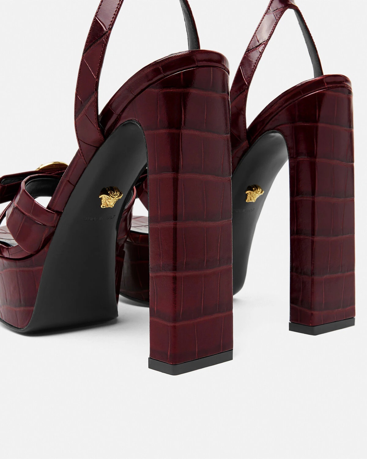Croc-Effect Gianni Ribbon Sandals 140 mm - 6