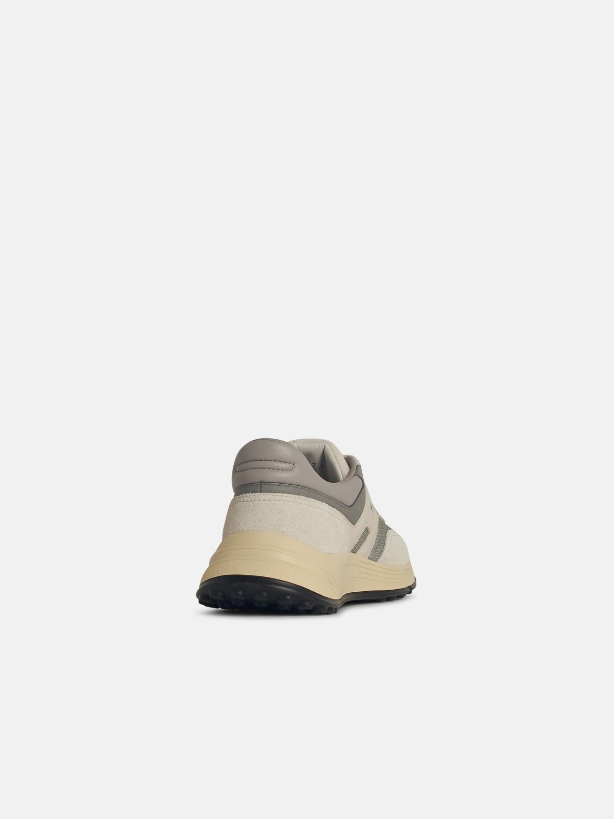 'HYPERLIGHT' GREY LEATHER BLEND SNEAKERS - 3