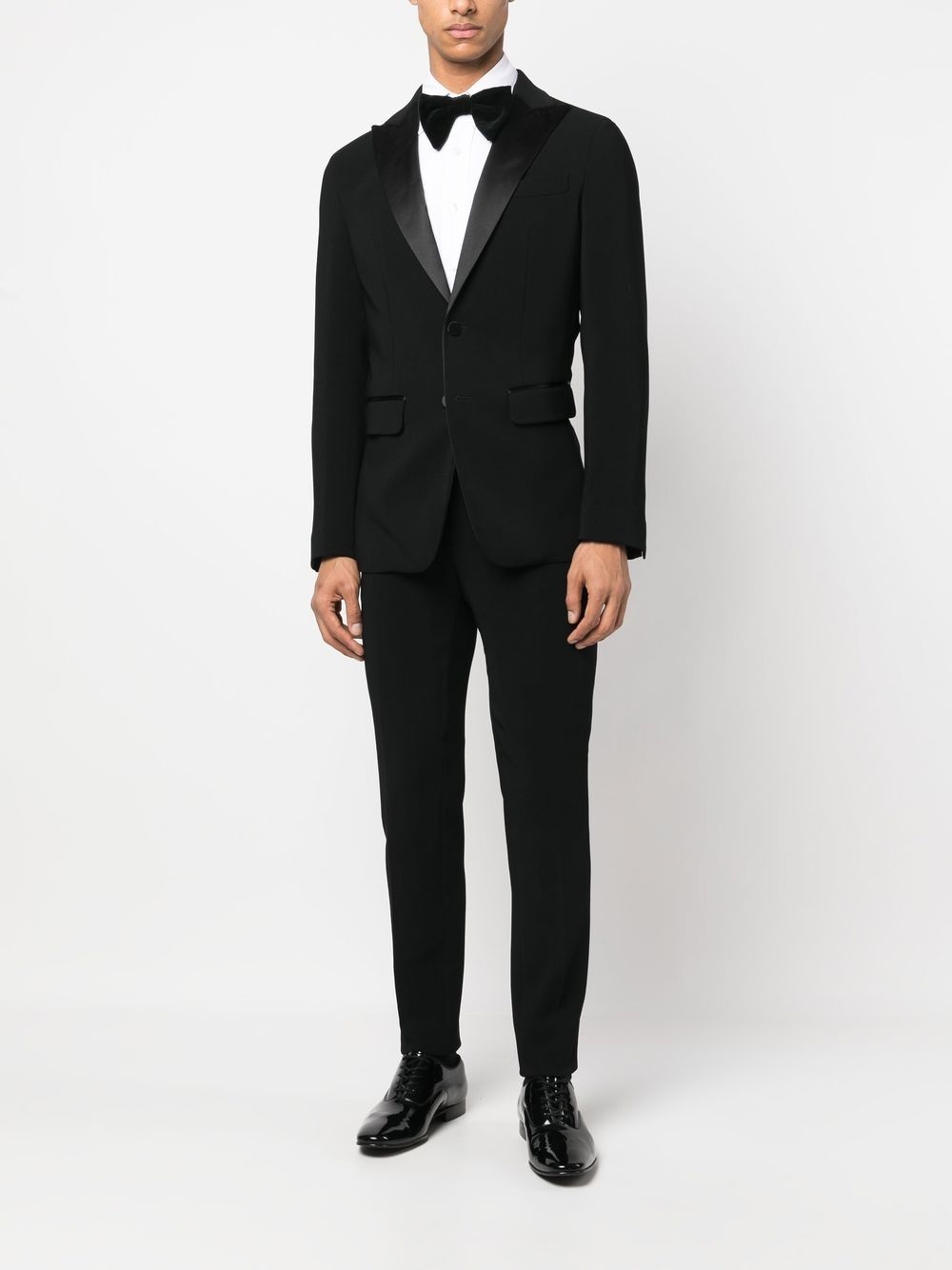 silk-trim two-piece suit - 2