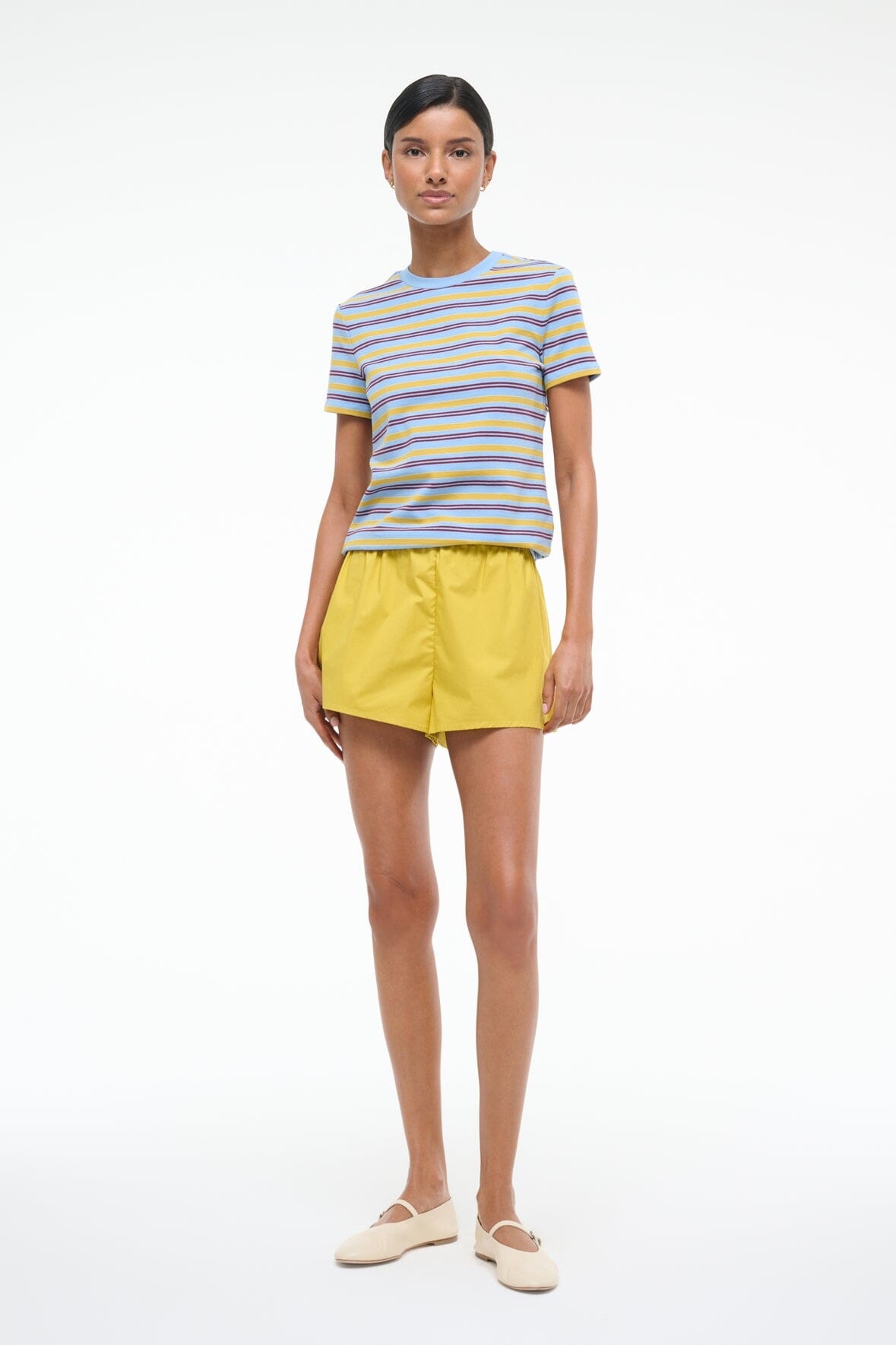 STAUD WEEKEND CREW TEE LINUS STRIPE - 2