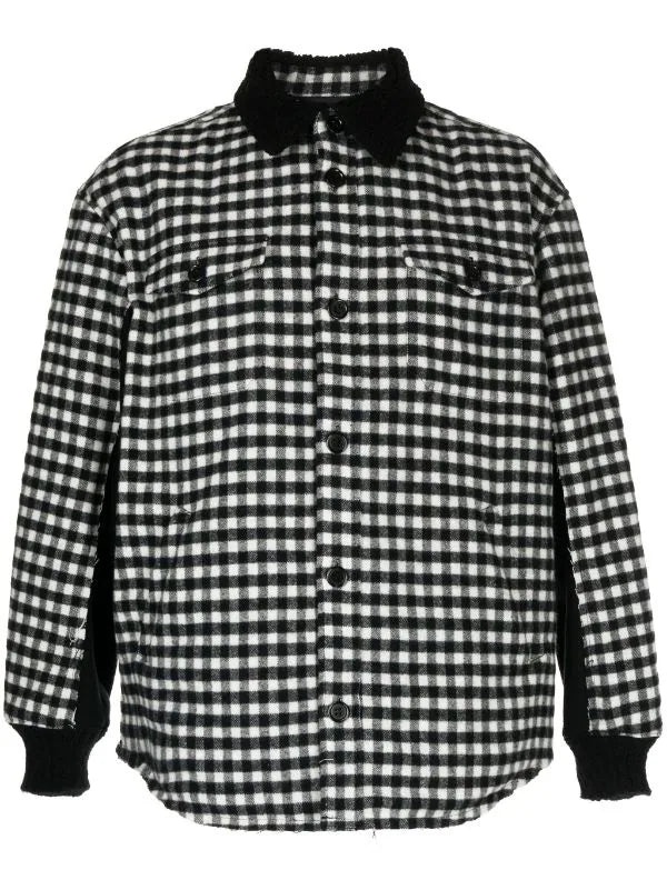 GINGHAM-CHECK FLANNEL SHIRT JACKET - 1