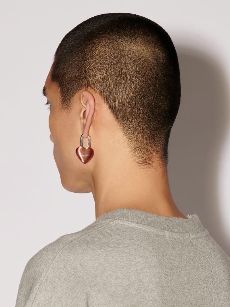Ambush FIRE HEART PADLOCK EARRINGS | REVERSIBLE