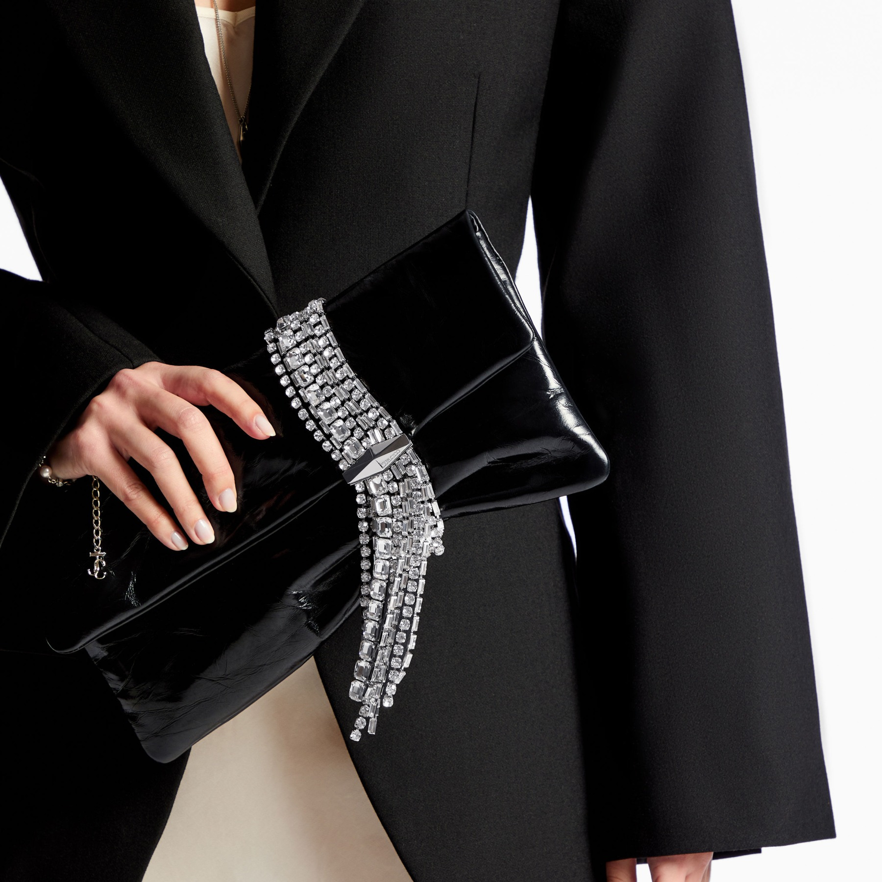 Zandra
Black Vintage Metallic Leather Clutch Bag - 2