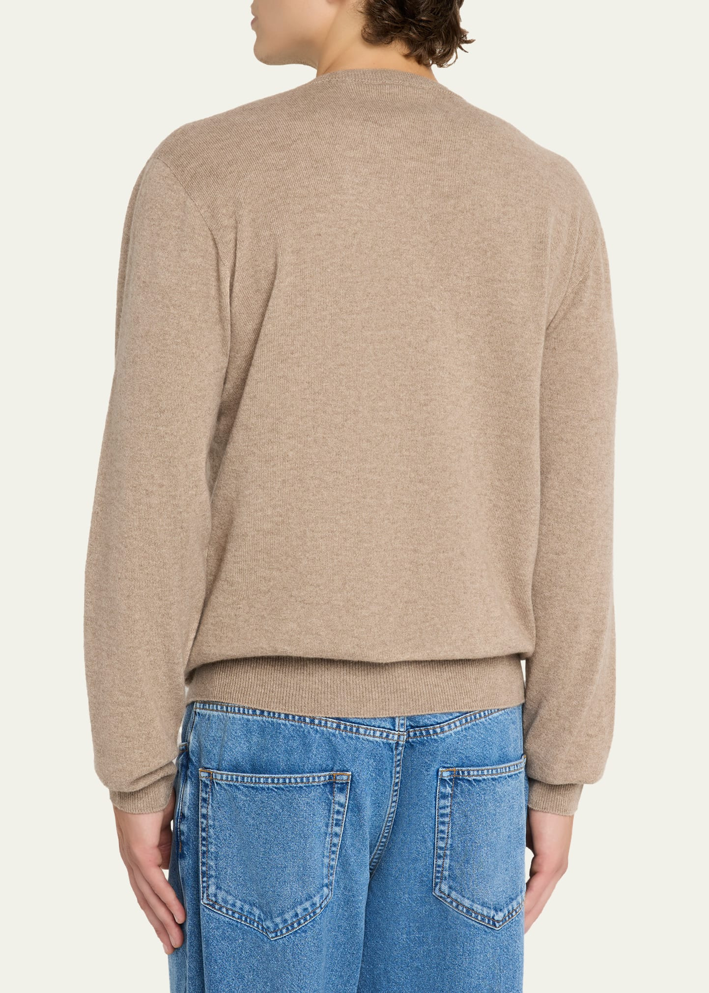 Men's Cashmere Heathered V-Neck Sweater - 3