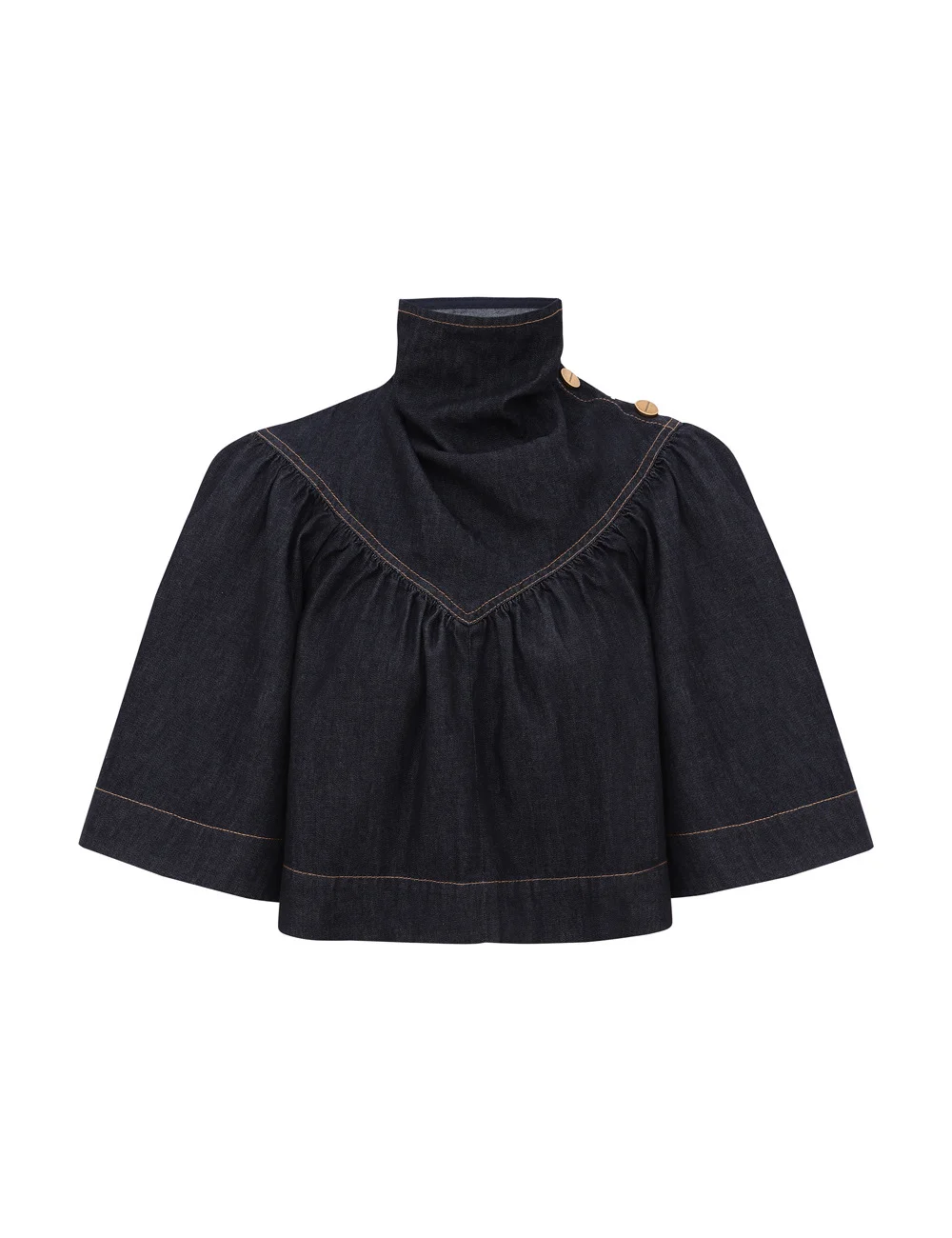 DENIM CAPE TOP - 1