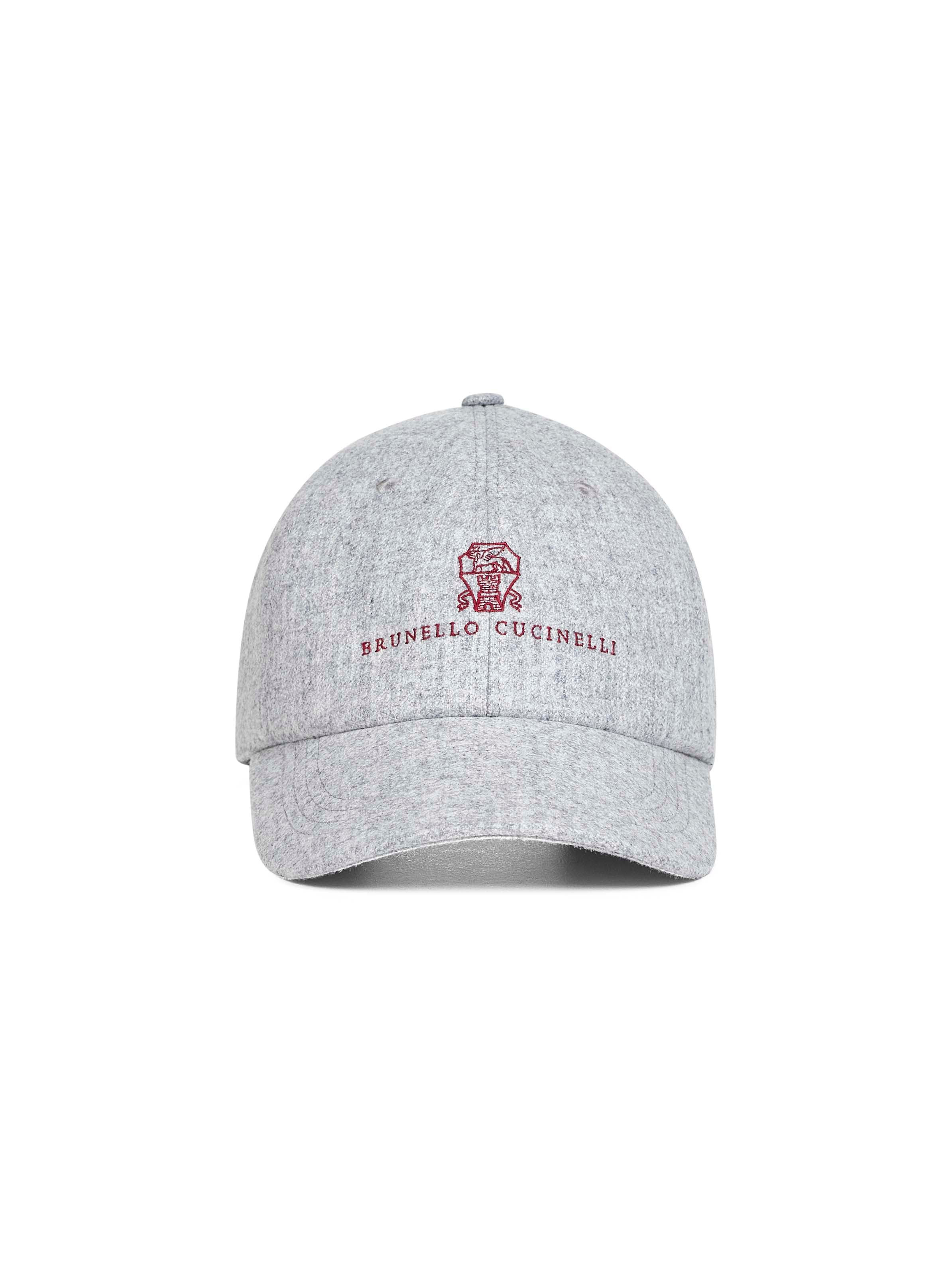 Grey flannel embroidered Baseball cap - 1