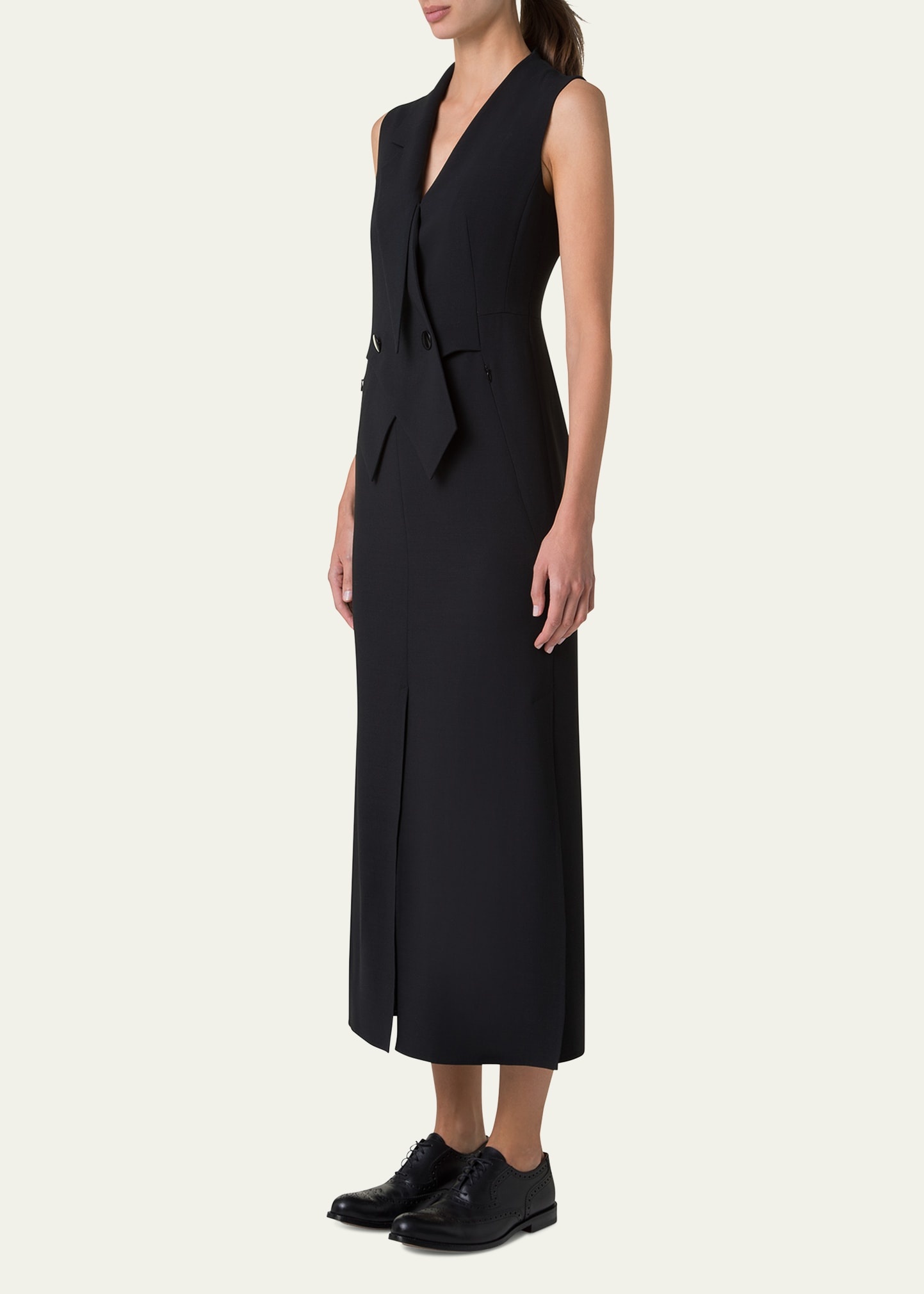 Double-Face Wool Midi Sheath Dress - 4