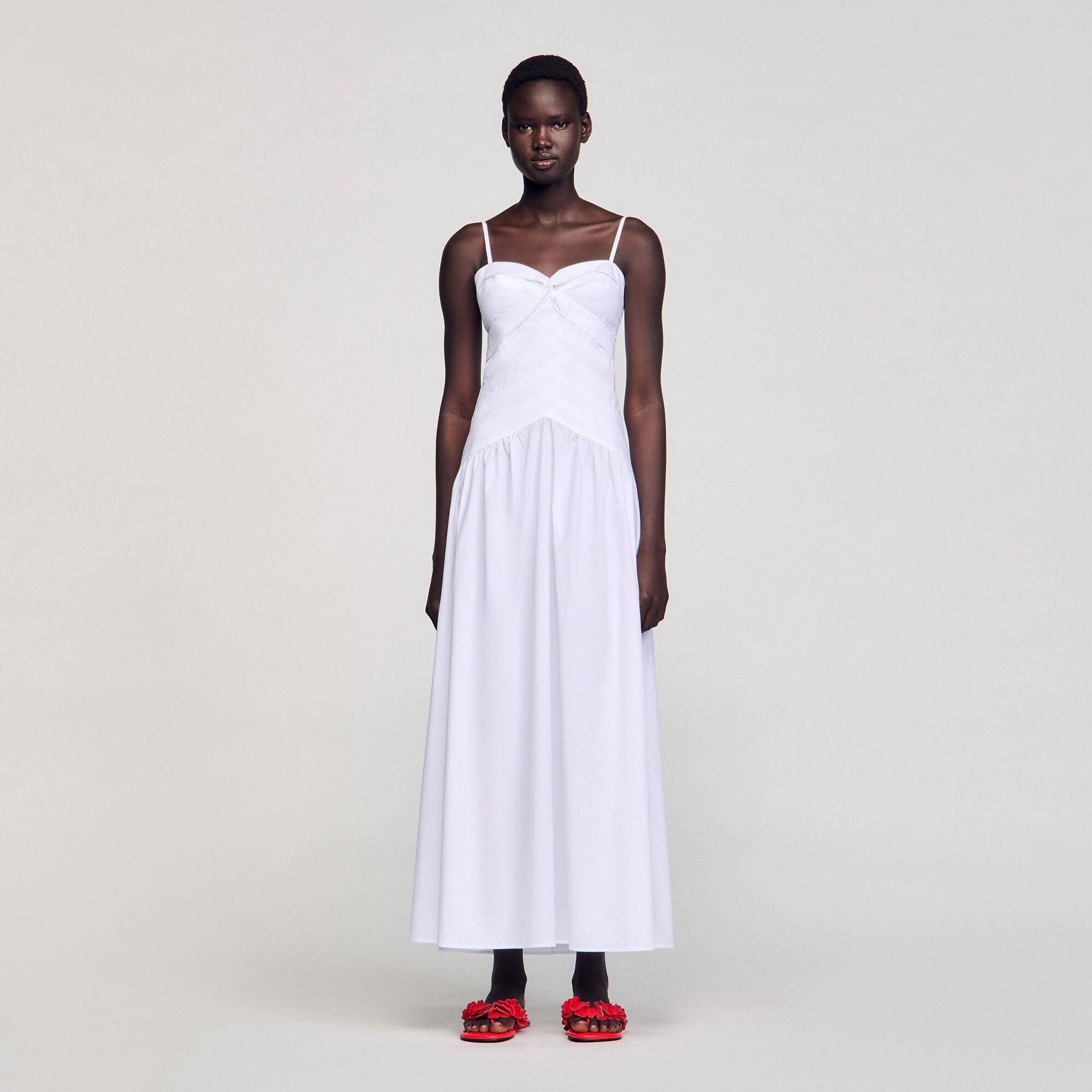 DRAPED BUSTIER MAXI DRESS - 2