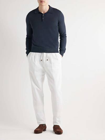 Canali Slim-Fit Merino Wool Polo Shirt outlook