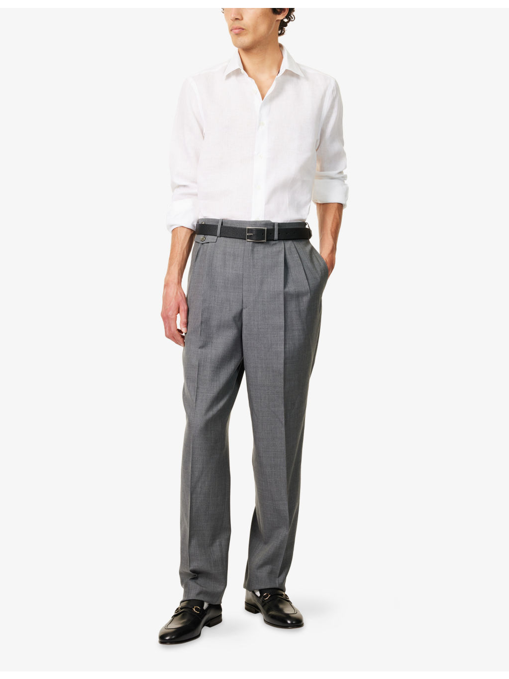 Tailored-Fit Long-Sleeves Linen Shirt - 2