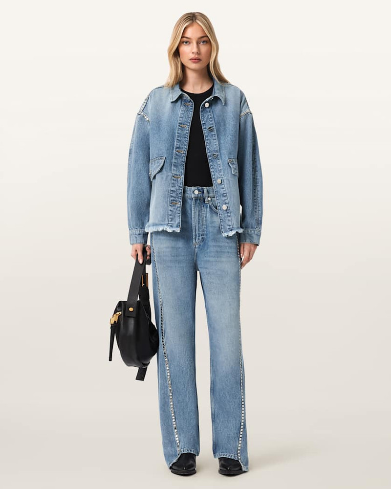 ALLSAINTS FRANKIE LOOSE FIT STUD DENIM JEANS outlook
