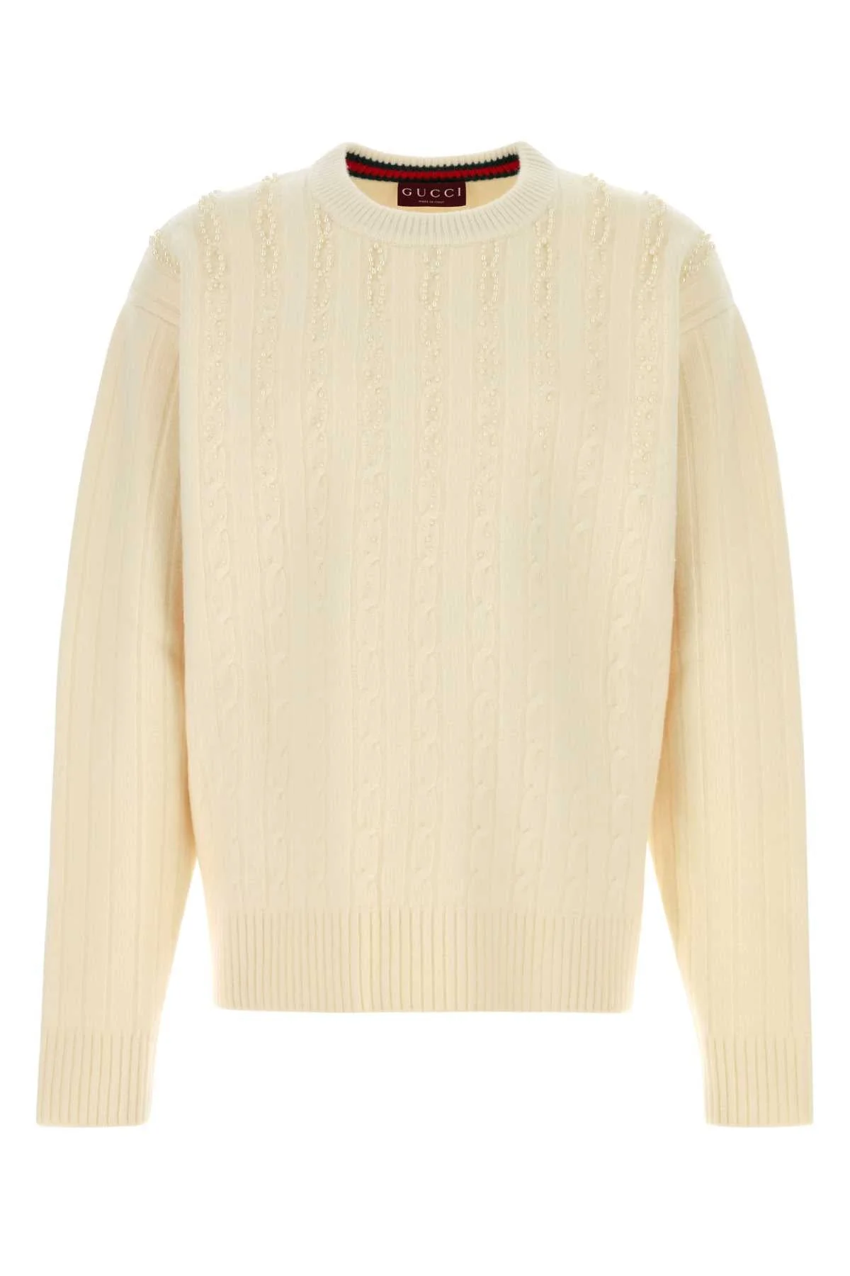 Ivory Wool Blend Sweater Whitemix Maglieria - 1