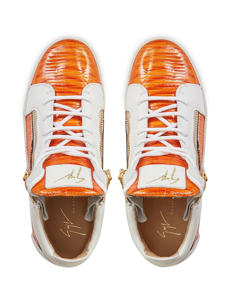 Kriss snakeskin-effect leather sneakers 4