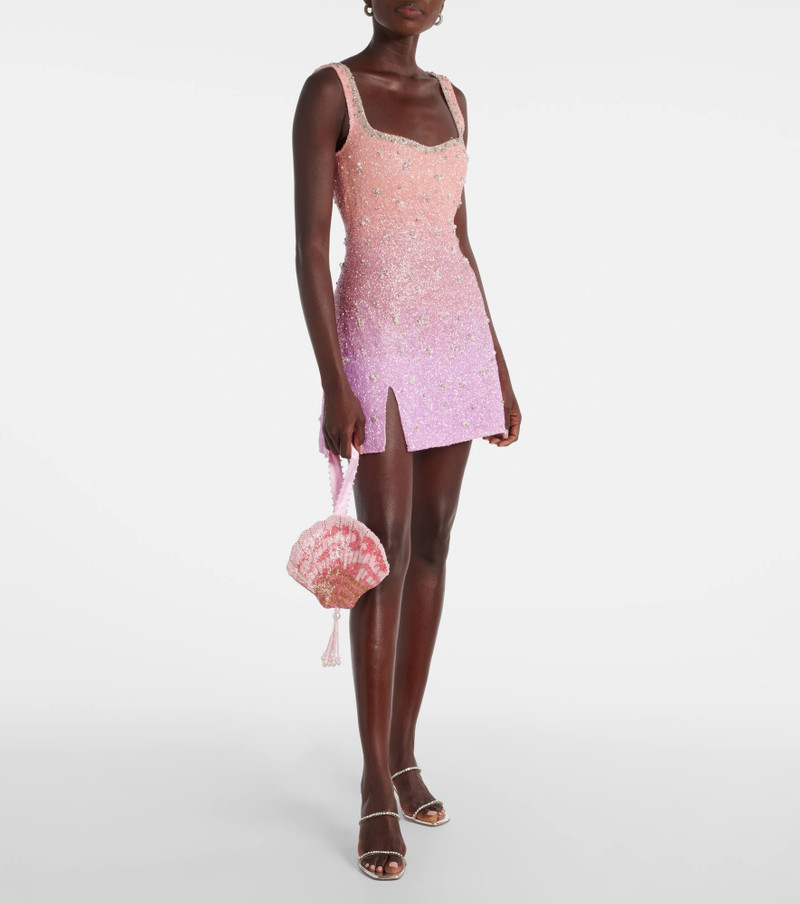 CLIO PEPPIATT Seashell beaded satin clutch outlook