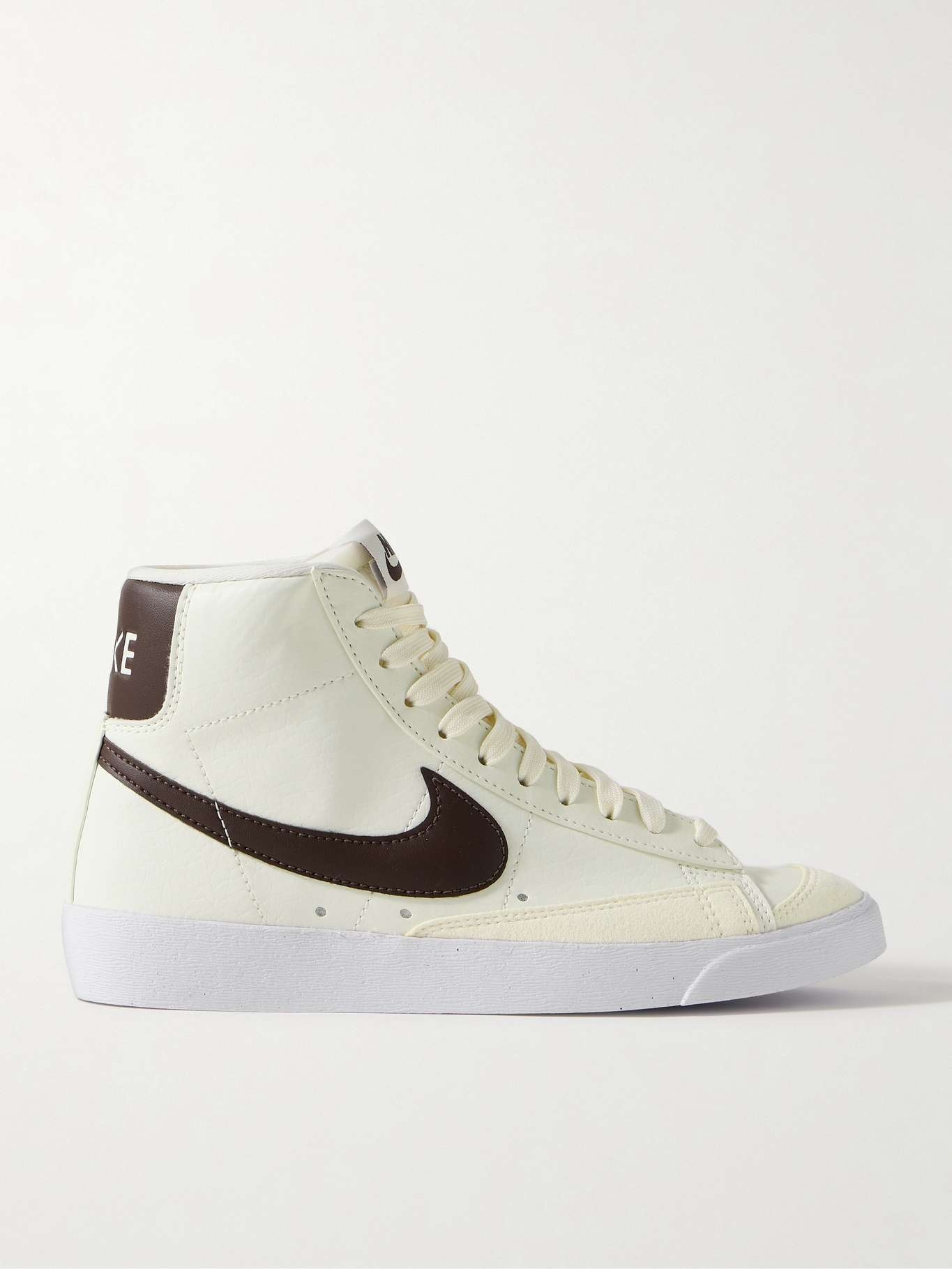 Blazer Mid '77 Vintage suede and leather-trimmed crinkled-nubuck high-top sneakers - 1