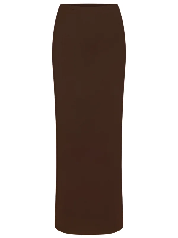 Emma Butter Rib Skirt in Chocolate - 1