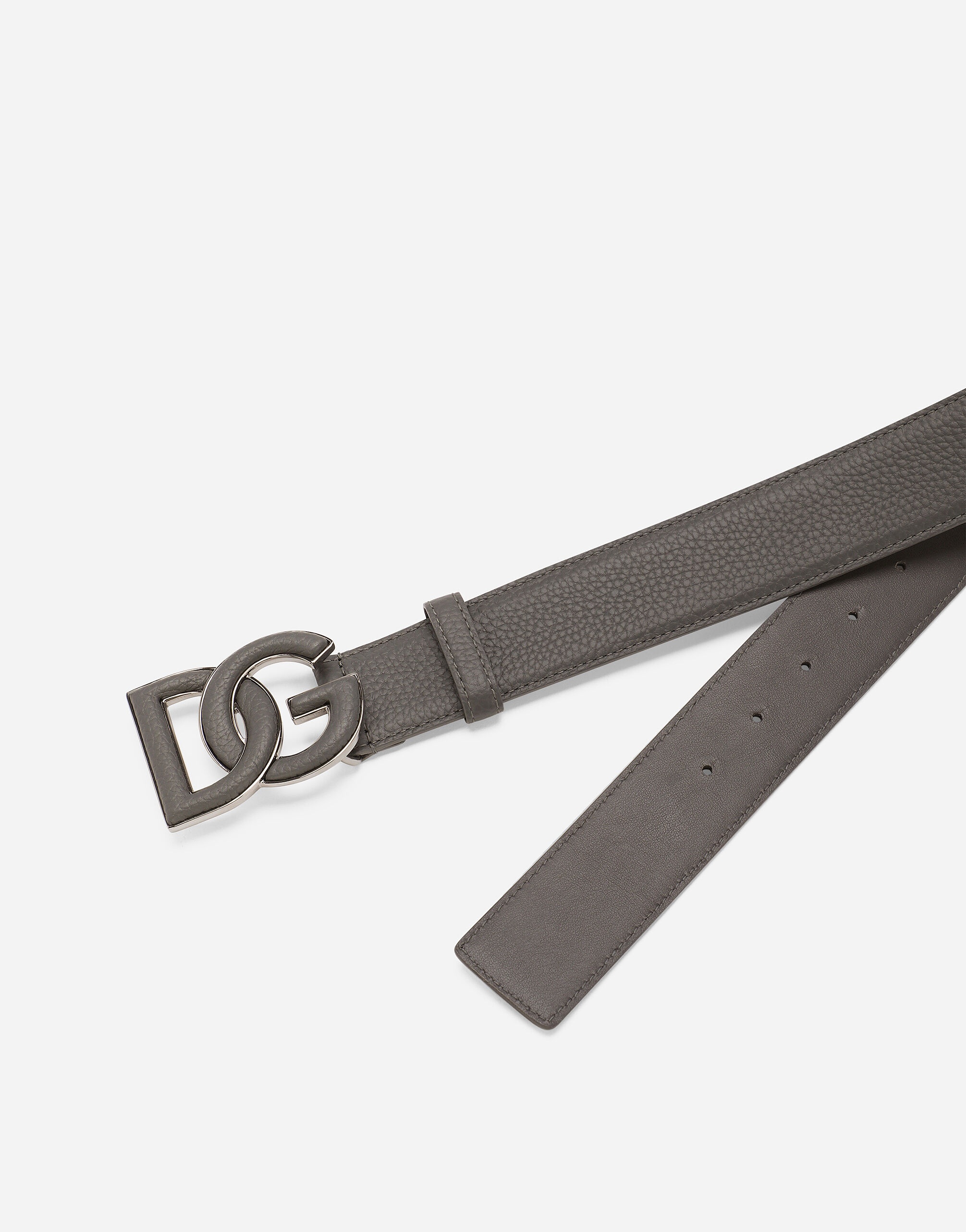 Deerskin-print calfskin belt with logo print - 4
